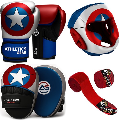 Kids boxing gloves pads head - kids, pads,