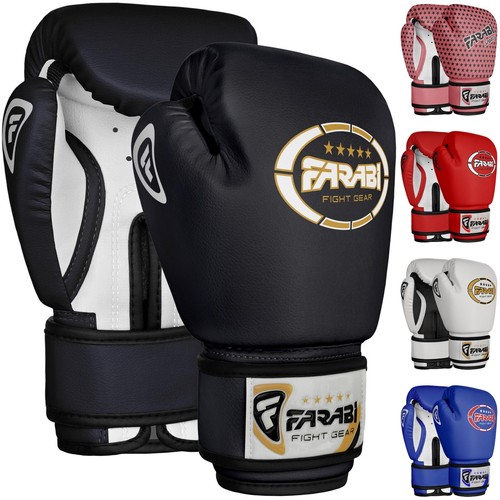 Leather junior boxing gloves - junior,